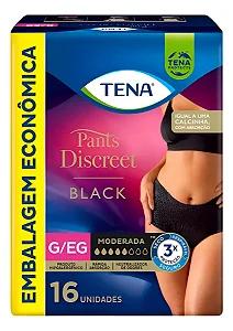 Roupa Íntima Adulto Tena Black- Pants G/XG com 16 unidades