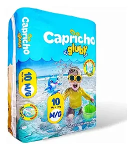 Fralda Infantil Capricho Gluby Piscina M/G 10 un