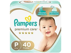 Fralda Infantil Pampers Premium Care P 40 un