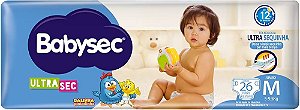 Fralda Infantil BabySec UltraSec M com 26 unidades
