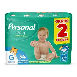 Fralda Infantil Personal Baby G com 34 unidades
