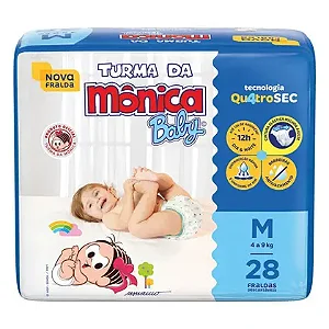 Fralda Infantil Turma da Mônica Jumbo - M  28 unidades
