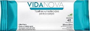 Toalhas Umedecidas Adulto Vida Nova com 40 unidades
