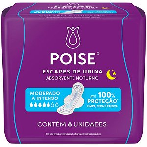 Absorvente Adulto Feminino Poise  com 8 unidades