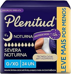 Roupa Íntima Adulto Plenitud  Pants noturna G/XG 24 un