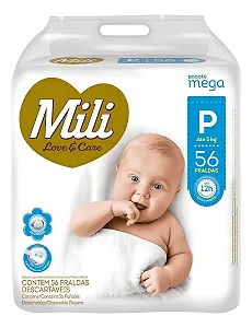 Fralda Infantil Mili Love Care P- 56 unidades