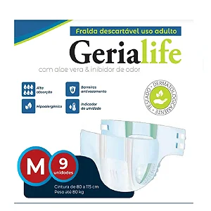 Fralda Adulto Gerialife - M - 9 unidades