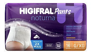 Roupa Íntima Adulto Higifral Pants Noturna G/XG 16 un