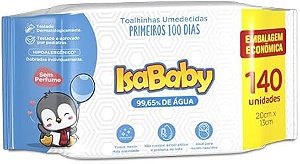 Toalha Umedecida Isababy Primeiro 100 dias 140 un