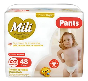 Fralda Infantil Mili Lovecare Pants XXG 48 unidades