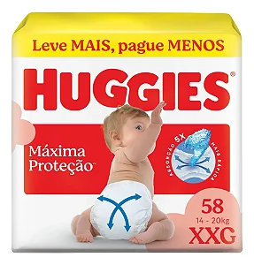 Fralda Infantil Huggies Maxima Proteção XXG 58 unidades