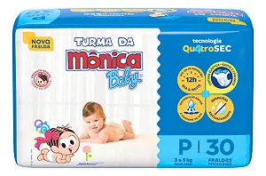 Fralda Infantil Turma da Mônica Jumbo - P  30 unidades