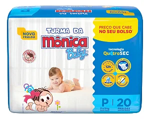 Fralda Infantil Turma da Mônica Jumbinho  - P 20 unidades