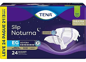 Fralda Adulto Tena Slip Noturna EG L24 P21UN