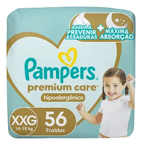 Fralda Infantil Pampers Premium Care XXG 56 unidades