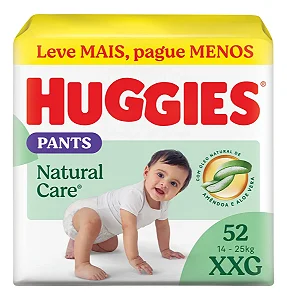 Fralda Infantil Huggies Roupinha Natural Care XXG 52UN