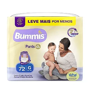 Fralda Infantil Bummis Pants G 72 unidades