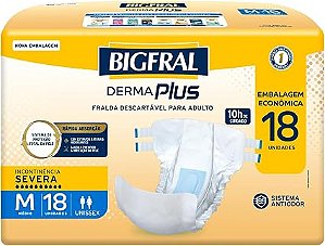 Fralda Adulto Bigfral Dermaplus M 18 unidades