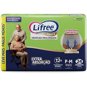 Roupa Intima Adulto Lifree Extra Absorção P/M 24 unidades