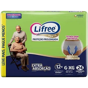 Roupa Intima Adulto Lifree Extra Absorção G/XG 24 unidades