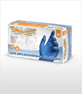 LUVA NITRÍLICA AZUL TALGE TAMANHO M