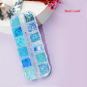 Glitter Com Variações Azul