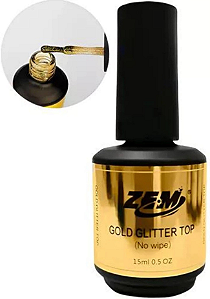 ZEM TOP COAT GOLD GLITTER TOP 15ML