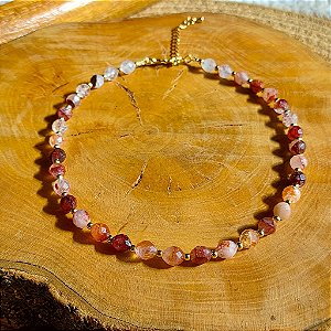 Colar Quartzo Rutilo Vermelho
