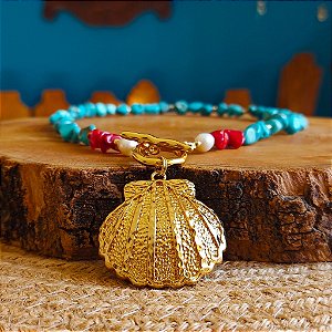 Colar Turquesa Concha