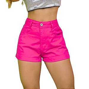 Short Jeans Curto Pink