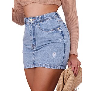 Saia Jeans Lavagem Clara