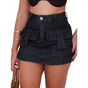 Shorts Saia Cargo Bolsões Preto