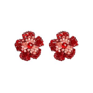 BRINCO FLOR 2 CAMADAS BORDADA M HELIANA LAGES