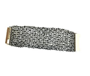 PULSEIRA TELA VIDRILHOS SALPICADOS