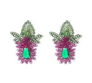 BRINCO ORQUIDEA GOTA  P TECIDO NO CROCHÊ EM METAL HELIANA LAGES