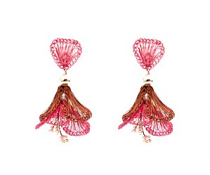 BRINCO BRINCO CACHO TULIPA DUPLO TECIDO EM CROCHÊ DE METAL – HELIANA LAGES