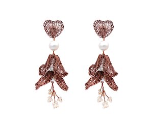 BRINCO CACHO TULIPA DUPLO TECIDO EM CROCHÊ DE METAL – HELIANA LAGES