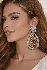 BRINCO GOTA RENDADO TECIDA EM CROCHÊ DE METAL – HELIANA LAGES