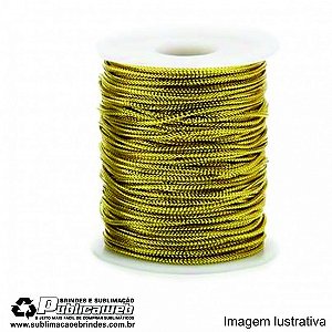 Cordão Metalizado Dourado - 1mm - 50 Metros