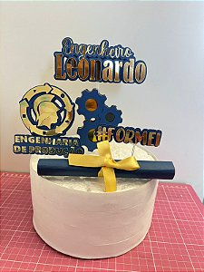 Topo de Bolo Formatura Engenharia de Produção - Arquivo de corte