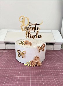 Arquivo de corte Topo de Bolo De repente + linda