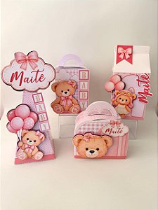 Personalizados Chá de Bebê Urso Rosa Arquivo de corte