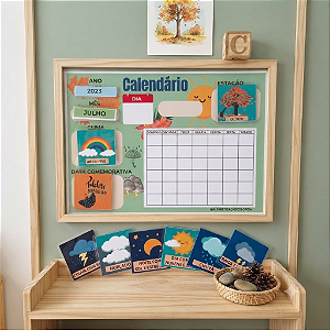Calendário Interativo Permanente Verde