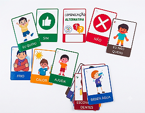 Kit Comunicação Alternativa - prancha, chaveiro e quadro de rotina
