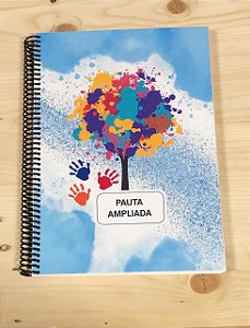 Caderno com pauta ampliada árvore