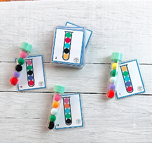 Jogo Terapêutico pareamento de Pompons com tubos
