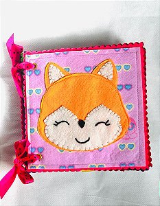 Mini Quiet Book Raposa capa rosa