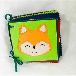 Mini Quiet Book Raposa capa verde
