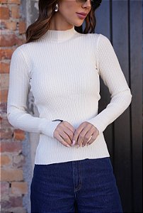 Blusa modal trancinha manga longa