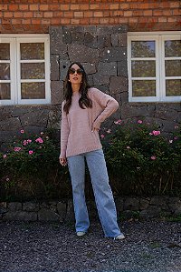 Blusa ampla com tranças